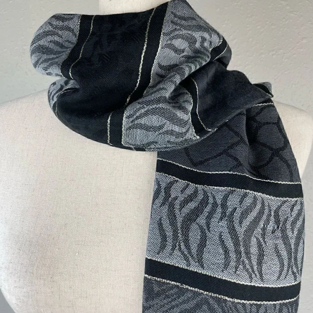 Black and Gray Scarf EUC